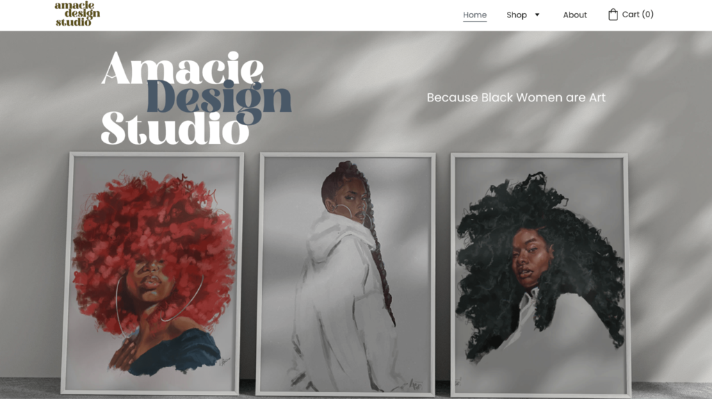 Amacie Design Studio homepage