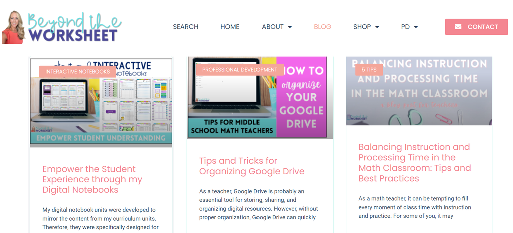Beyond The Worksheet website blog page