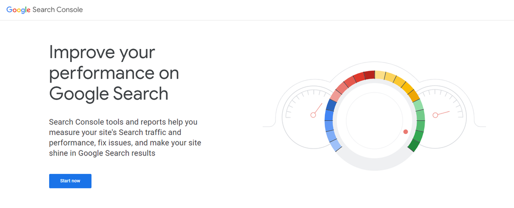 Google Search Console homepage.
