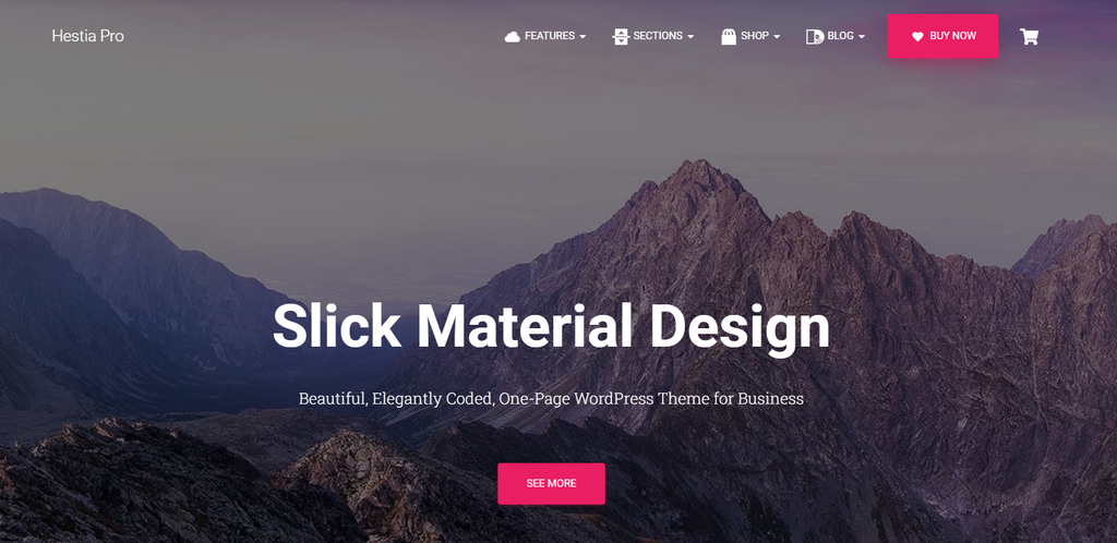 The Hestia theme's demo site