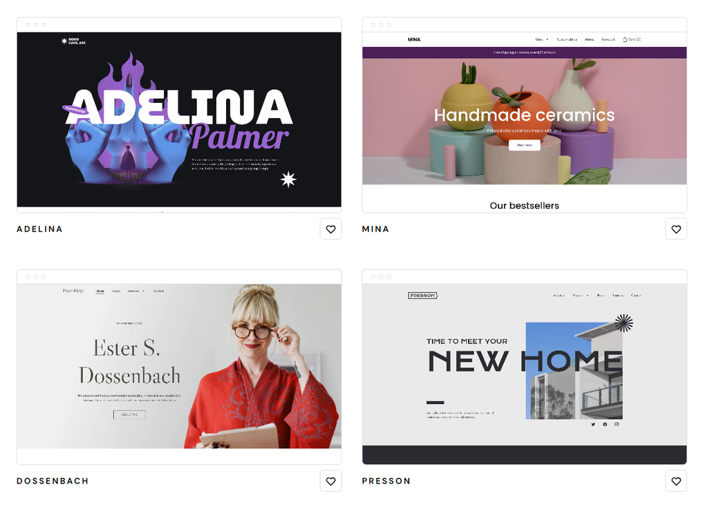 Website templates in Hostinger Website Builder.