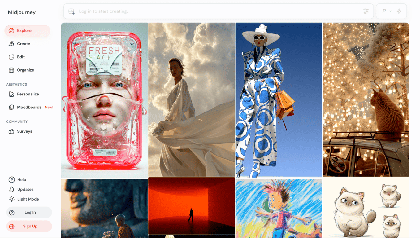 Midjourney interface