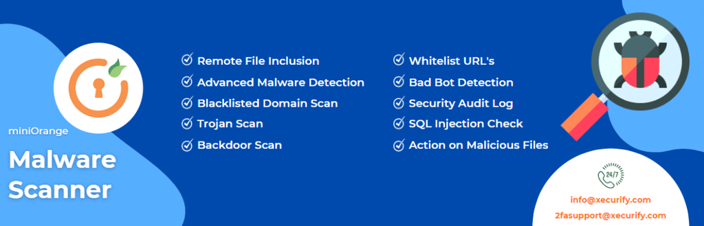 wordpress-scanner L'extension WordPress MiniOrange Malware Scanner.