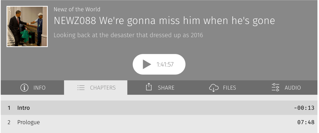 The Newz of the Wolrd podcast's chapters