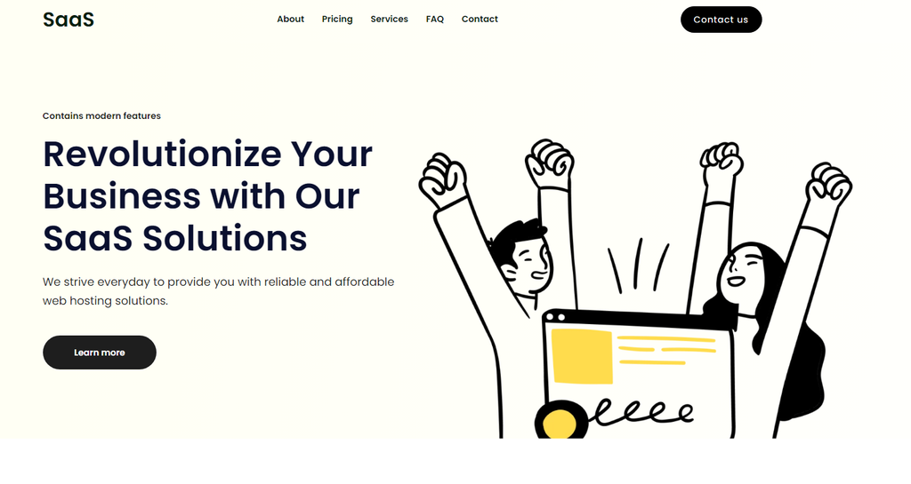 The Sydney theme's demo site for a SaaS company