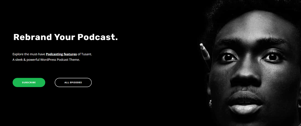 The Tusant theme's demo site homepage