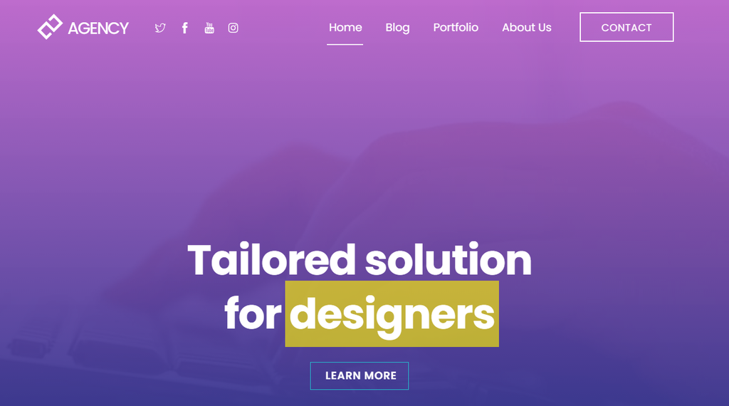 The Ultra theme's agency demo site