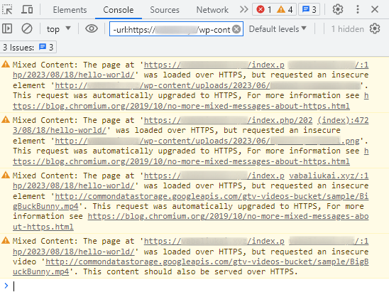 Mixed content warnings that are flagged by Chrome's Developer tools