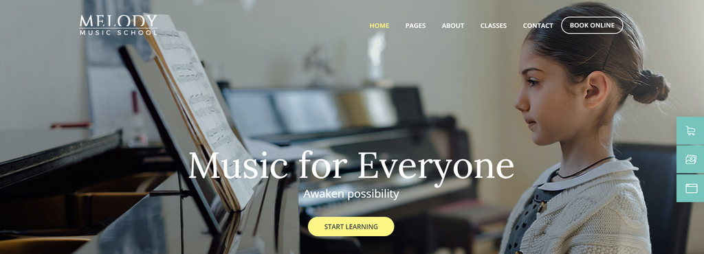 The demo page of Melody