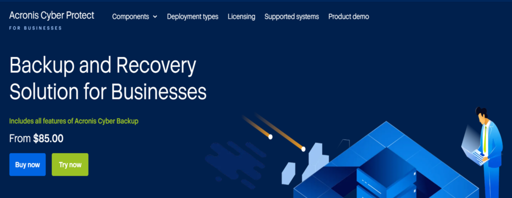 Acronis Cyber Backup official homepage