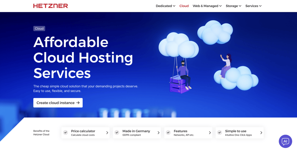 Hetzner VPS landing page