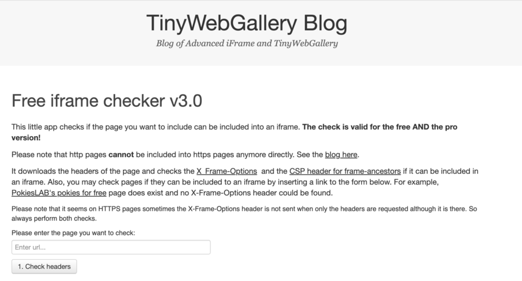 The Advanced iFrame plugin's free iframe checker.