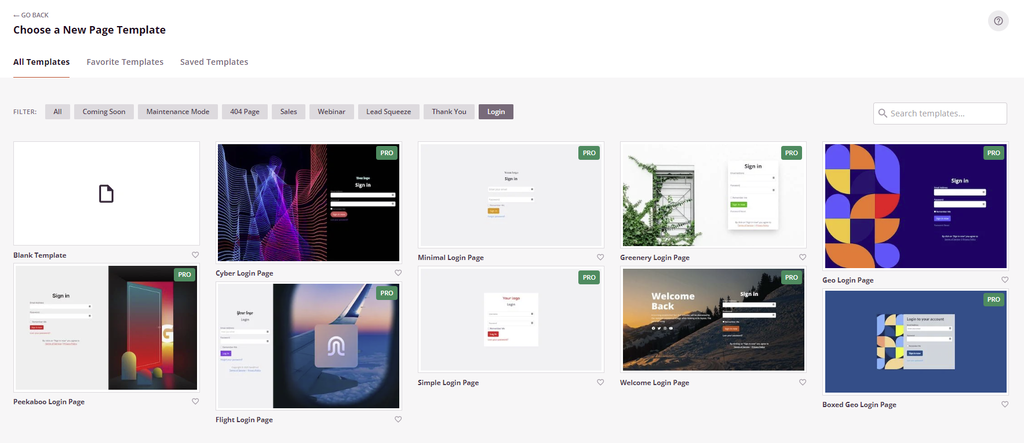 SeedProd login page templates.