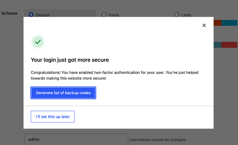 final step saying - your login just got more secure