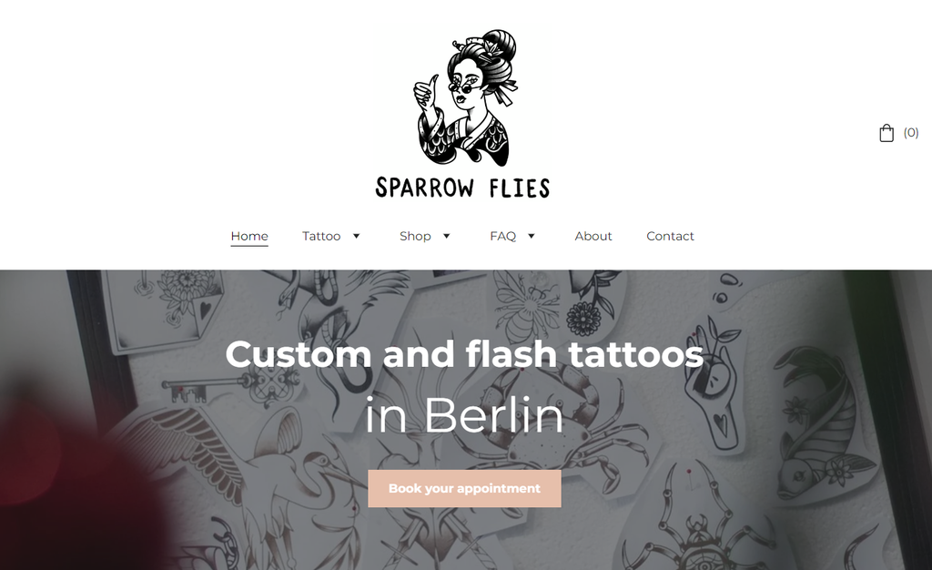 Sparrow flies tattoo's homepage
