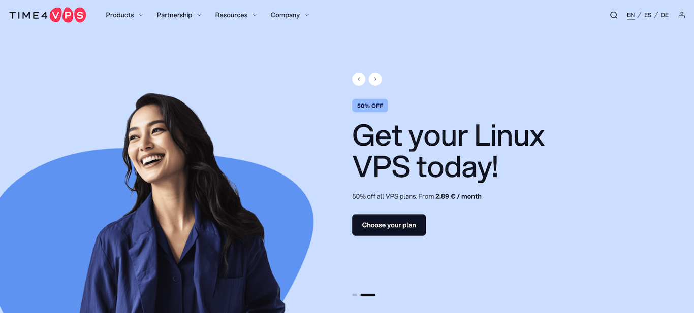 Time4VPS website home page