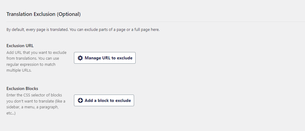 Excluding certain pages or blocks from Weglot's automatic translation workflow.