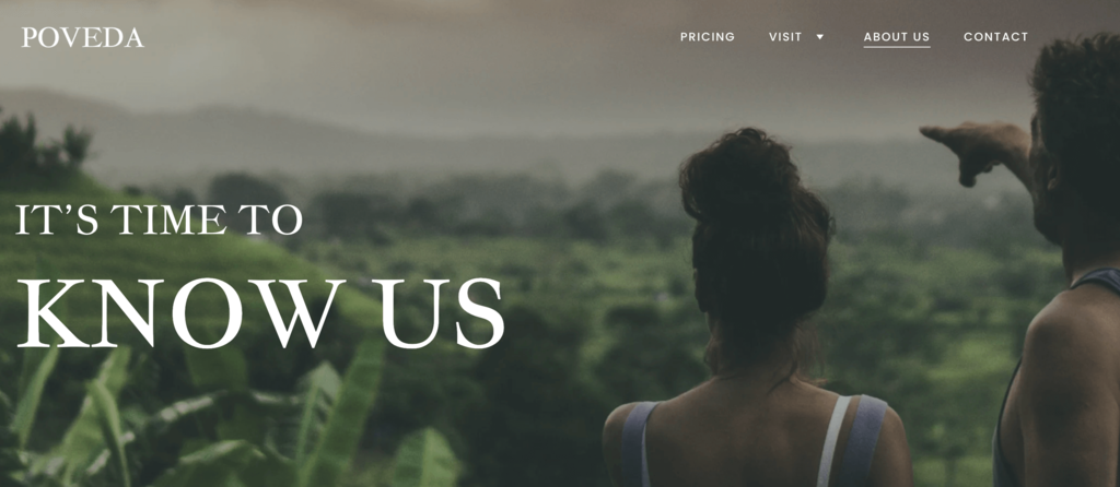 About Us page of the Poveda template