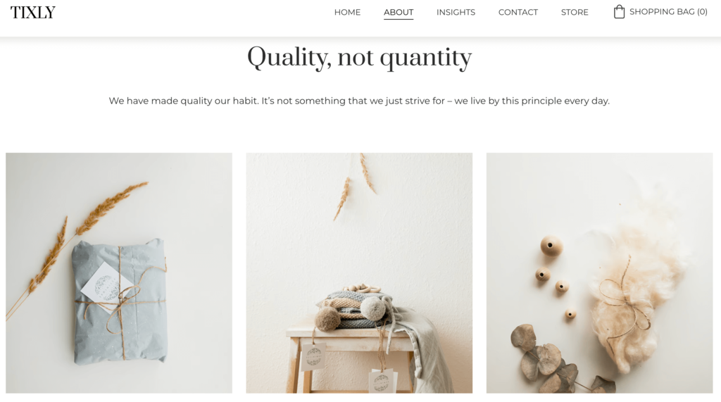 About page of the Tixly template