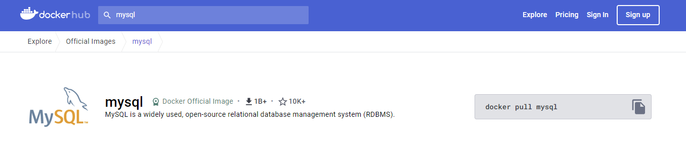 creer-un-conteneur-docker Image officielle Docker basée sur MySQL.