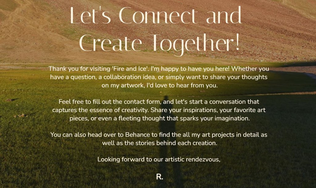Fire and Ice's Contact Us page