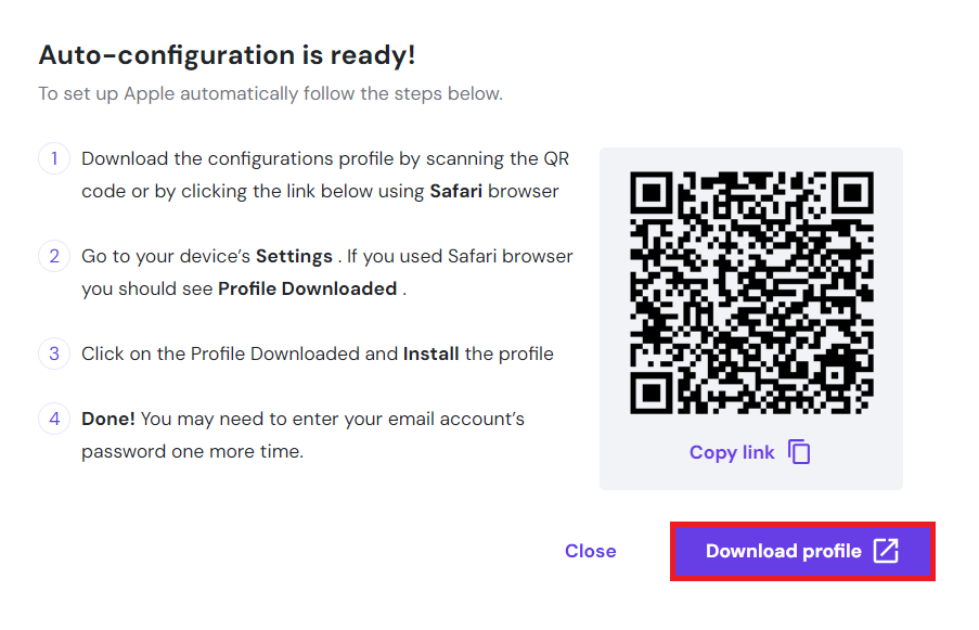 A screenshot showing the "Auto-configuration is ready" message in hPanel