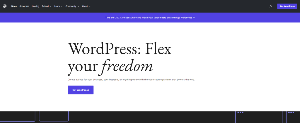 WordPress.org homepage