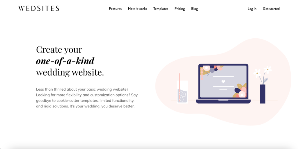 WedSites builder landing page