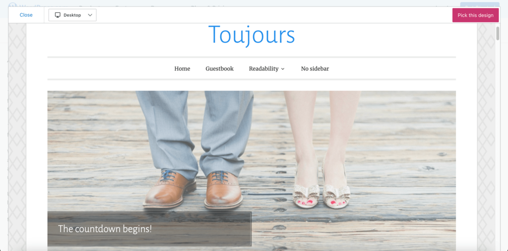 WordPress.com wedding website theme