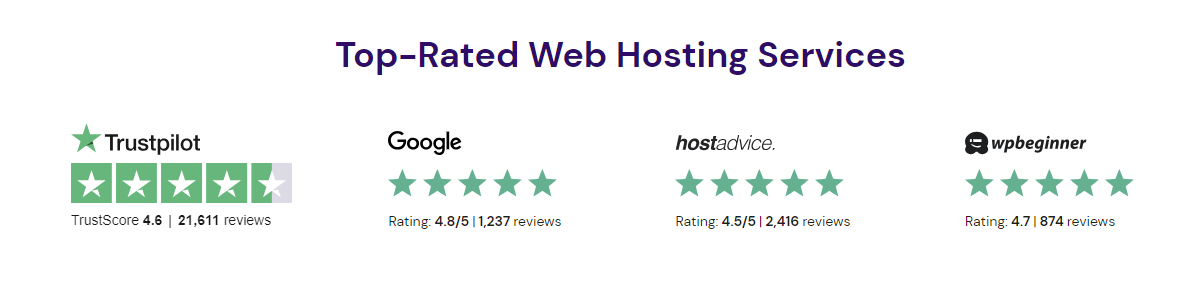 Hostinger's trust badges