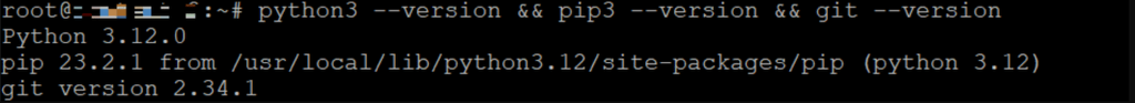 Python PIP and Git version on Terminal