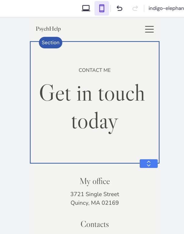 Mobile editor in action