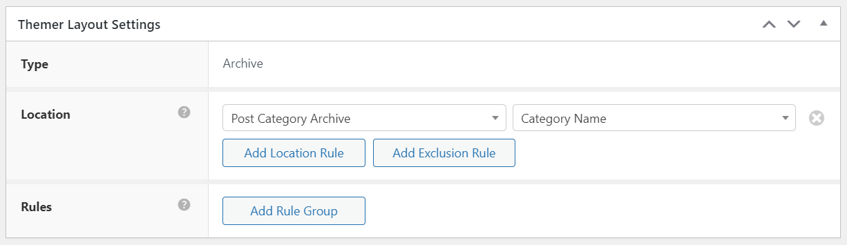 Beaver Builder Themer Layout Settings section