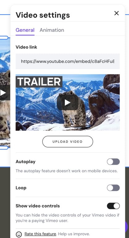  Video settings expanded