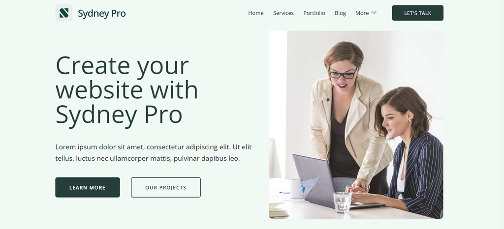 One of the templates offered by Sydney