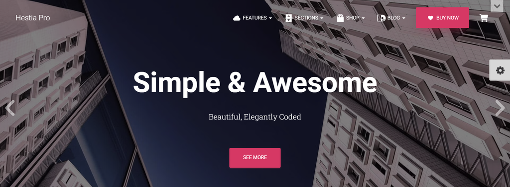 The demo page of Hestia