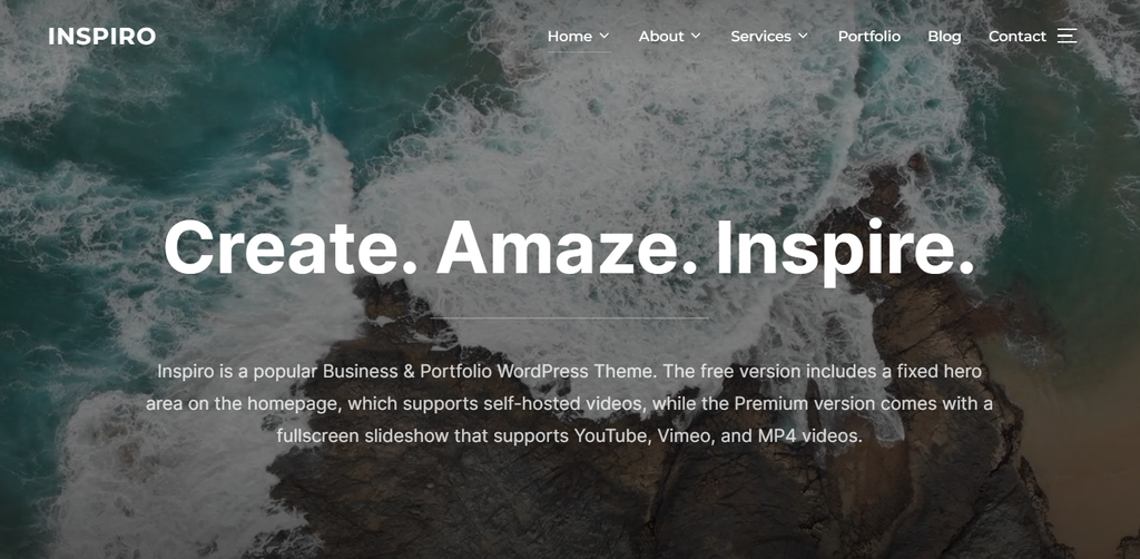 The demo page of Inspiro