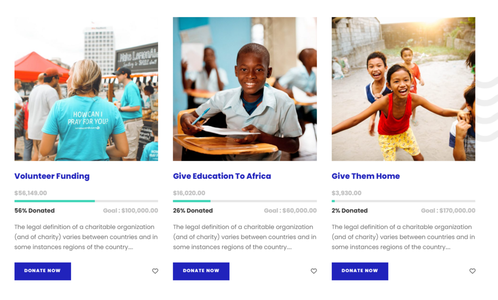 Chariti donation feature