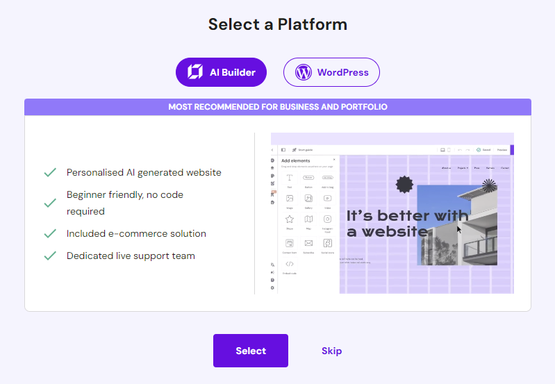 Choosing Hostinger Website Builder as the preferred website building solution