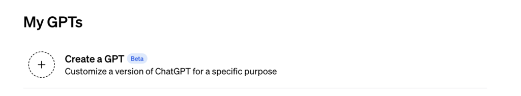 Closeup of My GPTs section under Explore menu