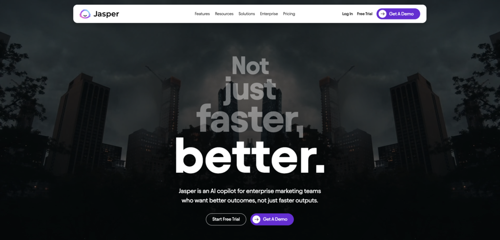 Jasper AI landing page