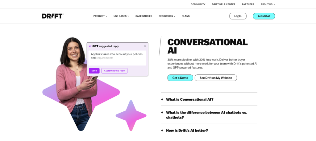 Drift AI landing page