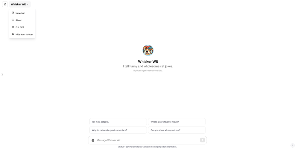 GPT settings expanded