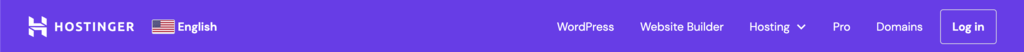 Hostinger's header menu