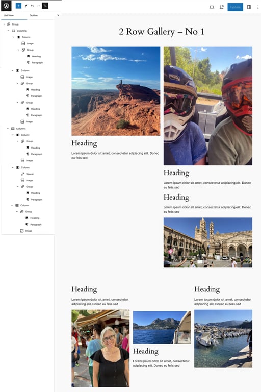 The first example of the gallery pages