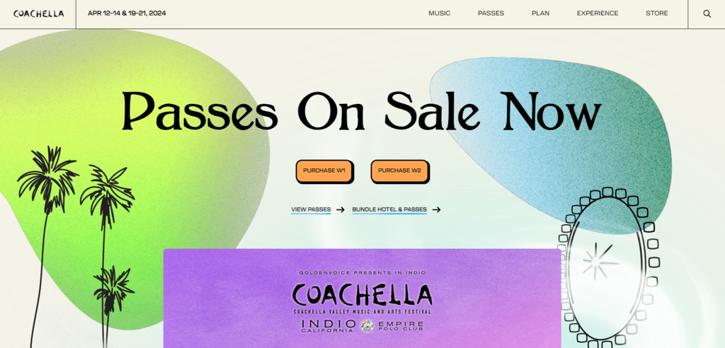 Coachella homepage