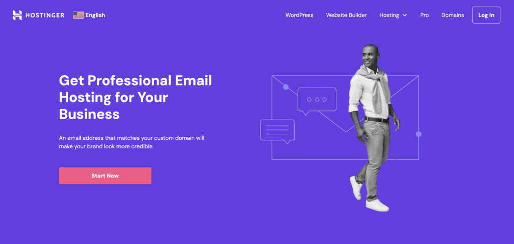 Hostinger Business Email hosting landing page