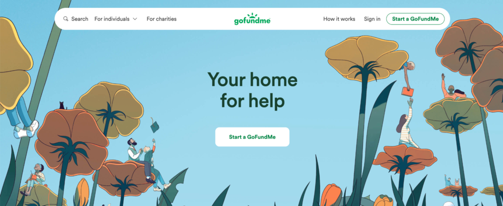 GoFundMe landing page