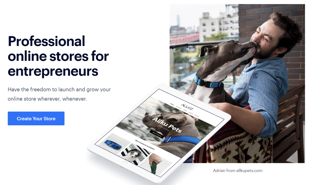 A call-to-action from Weebly's online store landing page