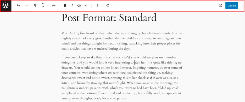 Hidden block toolbar and other controls in WordPress
